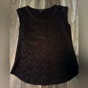 WHBM NWOT Black Scoop Neck Top